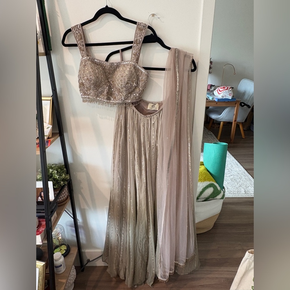 Elegant Beige Embellished Women's Dress